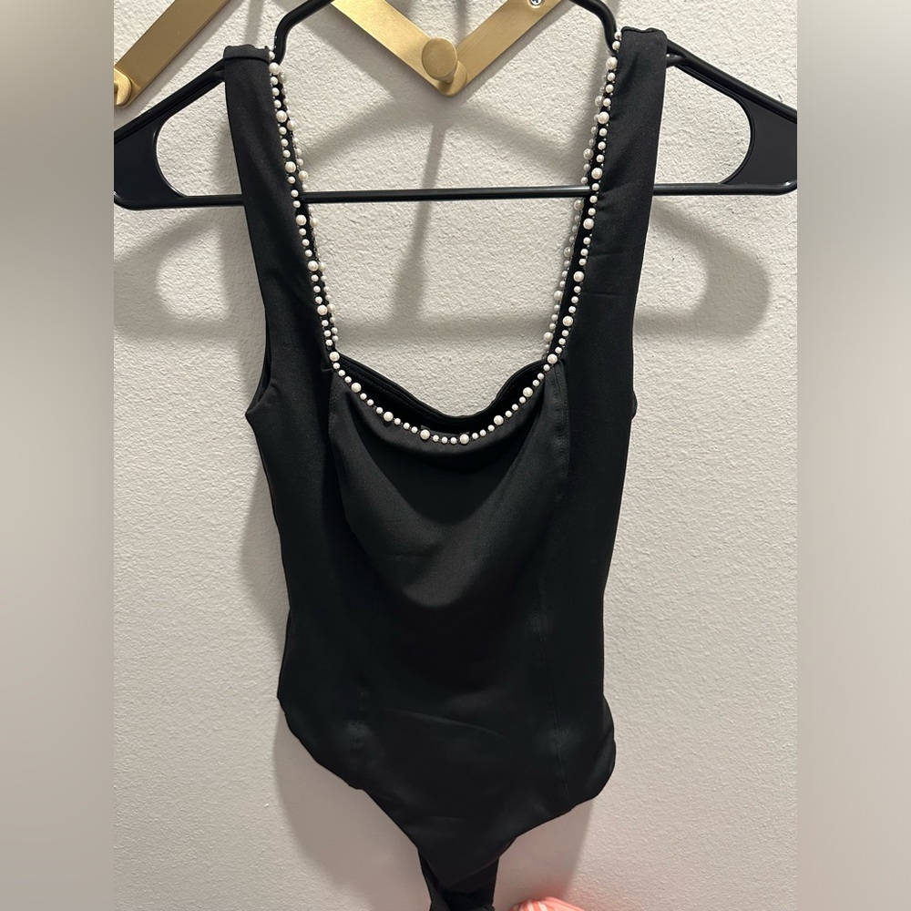 Princess Polly Dayrell Pearl Trim Bodysuit